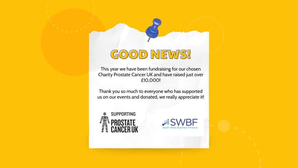 An image of a post it note with the wording Good News and the Prostate Cancer UK and SWBF logos
